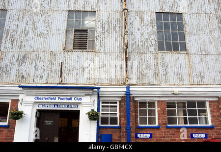 Fußball - Football League - Chesterfield - Saltergate. Saltergate, Heimstadion des Chesterfield Football Club Stockfoto