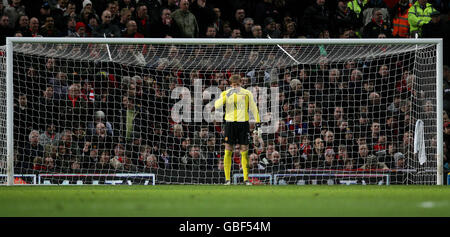 Manchester United Torwart Tomasz Kuszczak steht nach Blackburn Rovers' Ausgleichstor während des Barclays Premier League-Spiels in Old Trafford, Manchester, dejected. Stockfoto