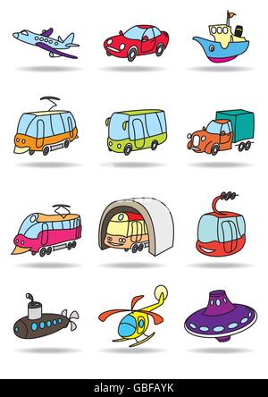 Transport-Icon-Set - Vektor-illustration Stock Vektor