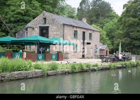 Cromford Kanal und Wheatcroft Wharf; Derbyshire, Peak District; England, UK Stockfoto