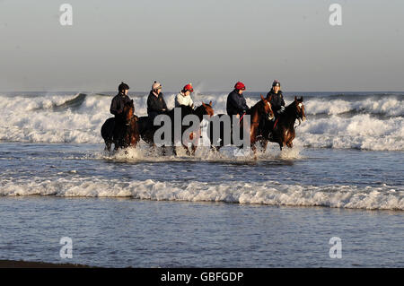 Pferderennen - Redcar Strand Stockfoto