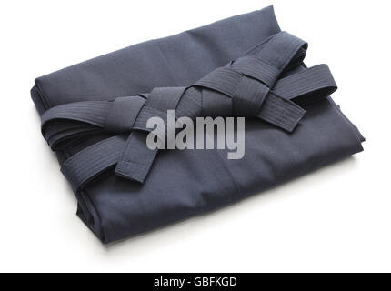 gefaltete Aikido Hakama, japanische Kampfkunst, die einheitliche Stockfoto