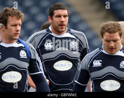 Der schottische Jim Hamilton während des Captain's Run in Murrayfield, Edinburgh. Stockfoto