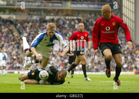 Fußball - FA Barclaycard Premiership - Blackburn Rovers gegen Manchester United Stockfoto