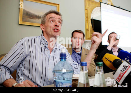 Ryanair-Pressekonferenz Stockfoto