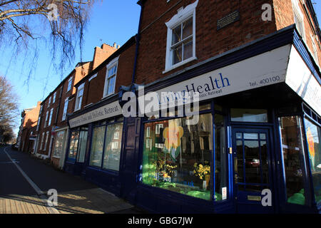 2-6 North Parade, Grantham. Der Geburtsort der ehemaligen Premierministerin Margaret Thatcher. Stockfoto