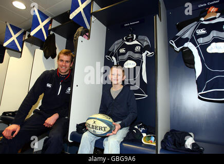 Rugby-Union - Schottland Rugby-Fan trifft Chris Paterson - Murrayfield Stockfoto