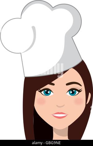 Junge und schöne Frau Koch Cartoon-Design. Stock Vektor