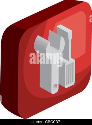 Mauerwerksarbeiten Werkzeug 3D-Symbol isoliert. Stock Vektor