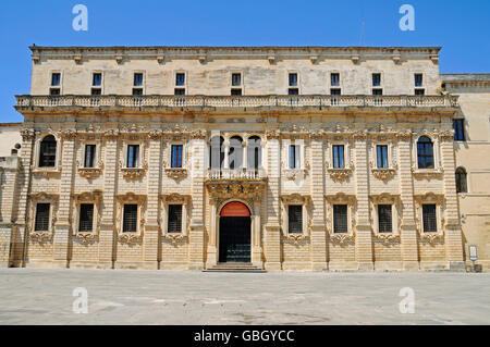 Palazzo del Seminario, Museo Diocesano, Diözesanmuseum, Piazza Duomo Platz, Lecce, Apulien, Italien Stockfoto