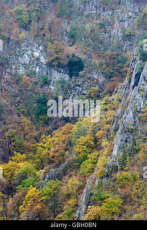 Blick vom Hexentanzplatz, Bode-Tal, Nationalpark Harz, Sachsen-Anhalt, Deutschland Stockfoto