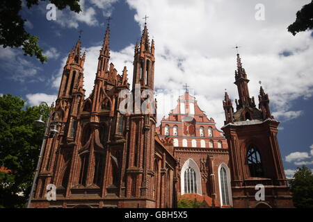 Die St.-Anna-Church in der Altstadt der Stadt Vilnius in der baltischen Staat Litauen Stockfoto