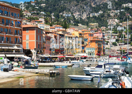 Die Marina in Villefranche-Sur-Mer, Côte d ' Azur, Côte d ' Azur, Frankreich Stockfoto