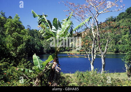 der Berg Landschaft auf der Insel Anjouan auf den Komoren abruptes im Indischen Ozean in Afrika. Stockfoto