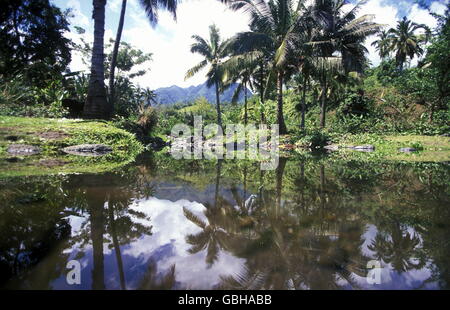 der Berg Landschaft auf der Insel Anjouan auf den Komoren abruptes im Indischen Ozean in Afrika. Stockfoto