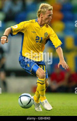 Fußball - UEFA-Europameisterschaft 2004 - Gruppe C - Schweden - Bulgarien. Christian Wilhelmsson, Schweden Stockfoto