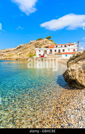 Einen Blick auf den schönen Strand im Dorf Kokkari, Samos Insel Griechenland Stockfoto