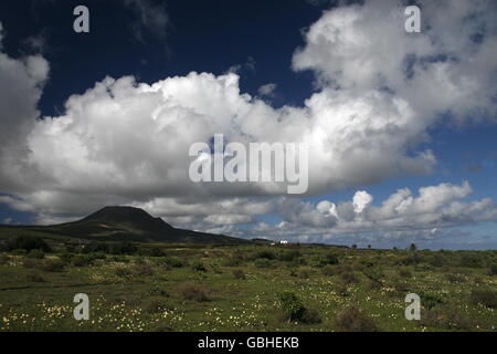 EUROPA, SPANIEN, ATLANTISCHER OZEAN, KANAISCHE INSELN, KANAREN, LANZAROTE, INSEL, LANDSCHAFT, VULKAN, BERGE, NATUR, WETTER, Di Stockfoto