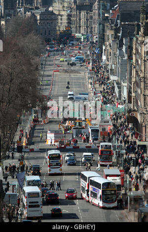 Edinburgh-Straßenbahn-Werke Stockfoto