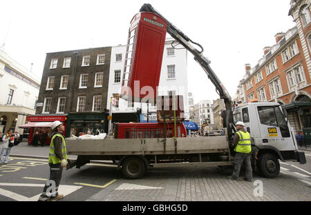 Roten öffentliche Telefonzelle Stockfoto