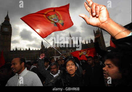 Tamilen Protest in Westminster Stockfoto