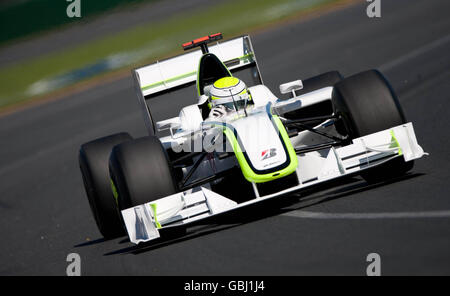 Formel-1-Autorennen - Großer Preis Von Australien - Qualifikation - Albert Park - Melbourne. Brawn GP's Jenson Button während des Qualifyings im Albert Park, Melbourne, Australien. Stockfoto