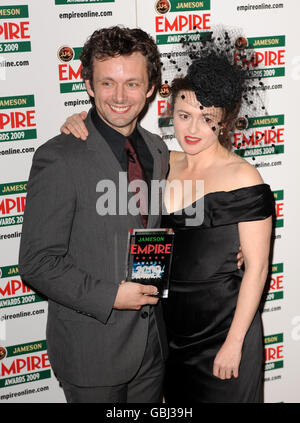 Michael Sheen und Helena Bonham Carter bei den Empire Film Awards 2009 im Grosvenor House Hotel im Zentrum von London. Stockfoto