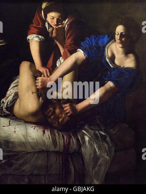 Neapel. Italien. Judith Holofernes (1625-30), von Artemisia Gentileschi (1593-1652/3), National Museum von Capodimonte erschlagen. Stockfoto