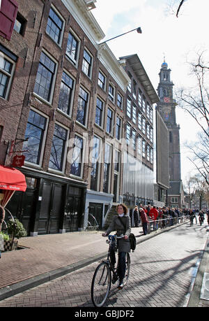 Ein Blick auf das Anne Frank Haus und das Museum im Zentrum von Amsterdam, Holland. DRÜCKEN SIE VERBANDSFOTO. Bild Datum Samstag 28 2009. März. Der Bildnachweis sollte Chris Radburn/PA Wire lauten. Stockfoto