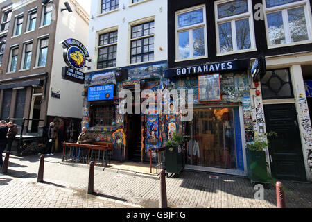 Reiseaussichten - Amsterdam. Eine allgemeine Ansicht eines Cafés in Amsterdam Stockfoto