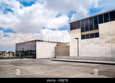 Eingang des israelischen Museumsbau, Jerusalem, Israel Stockfoto