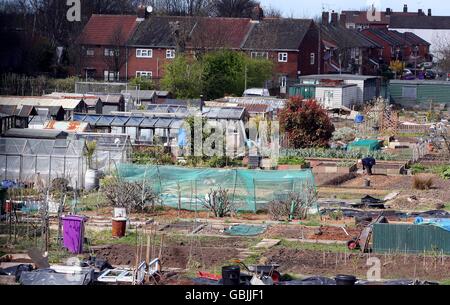 Gesamtansicht der Schottergebiete in Lister Drive, Liverpool. Stockfoto