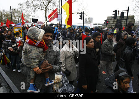 Tamilen Protest in Westminster Stockfoto
