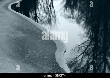 Halbgefrorenes Körper des Wassers Stockfoto