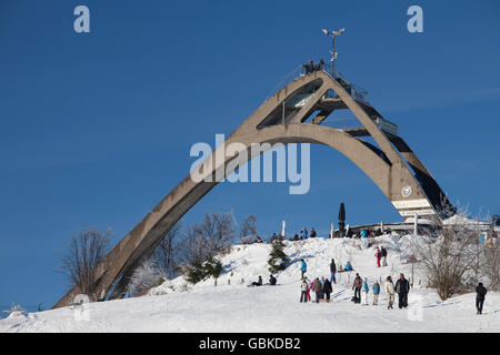 St. Georg-Sprungschanze, Skigebiet am Herrloh Berg, Winterberg, Sauerland, Nordrhein-Westfalen Stockfoto