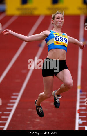 Leichtathletik - die Norwich Union Olympic Trials & AAA Championships - Weitsprung der Frauen - Finale. Sarah Wellstead von Sutton & District in Aktion Stockfoto