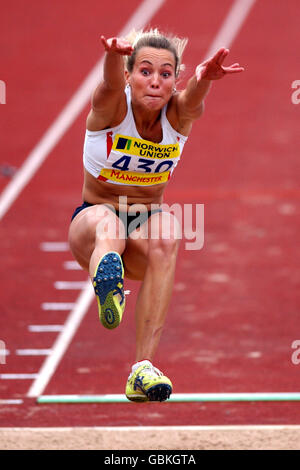 Leichtathletik - Norwich Union Olympiatrials & AAA Weltmeisterschaft - Weitsprung Frauen - Finale Stockfoto