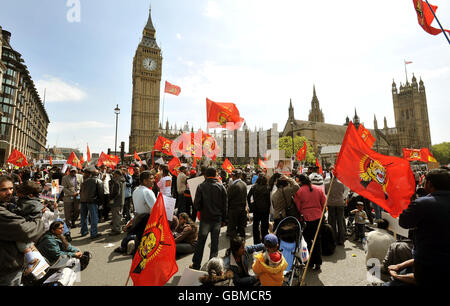 Tamilen Protest in London Stockfoto