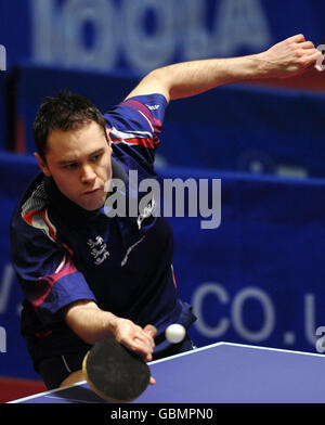 Tischtennis - Tisch-Tennis-Tour Indiens - England V Indien - Gauben Wells Leisure Centre Stockfoto