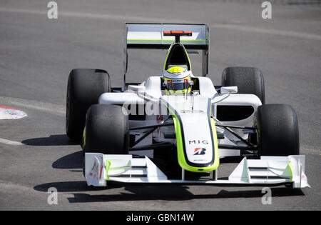 Brawn GP's Jenson Button während des Trainings auf dem Circuit de Monaco, Monte Carlo, Monaco. Stockfoto