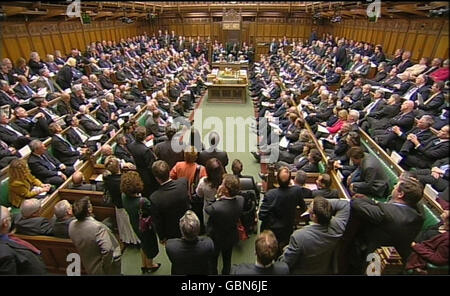 M/s während des Premierministers Fragen in das House Of Commons in London. Stockfoto