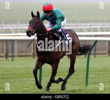 Die Hermitage mit Joe Fanning gewinnt die IFF Charity Trust Median Auction Maiden Stakes während der St. Nichola Hospice Care Silver Jubilee Race Night auf der Newmarket Racecourse. Stockfoto