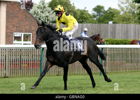 Pferderennen - betinternet Day - Newmarket Racecourse. Shane Sheer, geritten von Dane O'Neill, geht auf den Posten Stockfoto