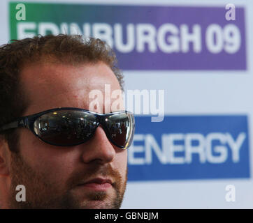 Rugby Union - Leicester Pressekonferenz - Murrayfield. Leicester Tigers Teamkapitän Geordan Murphy während der Pressekonferenz im Murrayfield Stadium, Edinburgh. Stockfoto