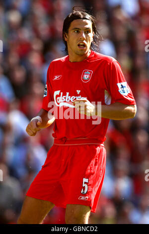 Fußball - FA Barclays Premiership - Liverpool / Manchester City. Milan Baros, Liverpool Stockfoto