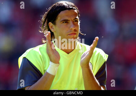 Fußball - FA Barclays Premiership - Liverpool / Manchester City. Milan Baros, Liverpool Stockfoto