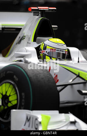 Formel-1-Autorennen - Grand-Prix-Training von Monaco - Circuit de Monaco. Brawn GP's Jenson Button während eines Trainings auf dem Circuit de Monaco, Monte Carlo, Monaco. Stockfoto