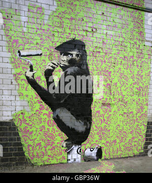 Kunstwerke beim 'Cans Festival' in einem Straßentunnel in der Leake Street, Lambeth London. Stockfoto