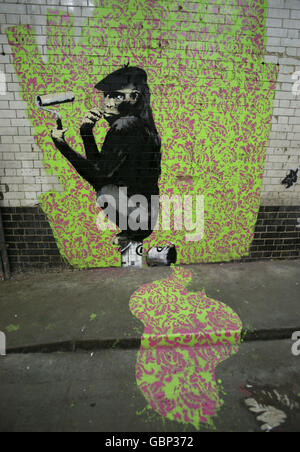 Kunstwerke beim 'Cans Festival' in einem Straßentunnel in der Leake Street, Lambeth London. Stockfoto