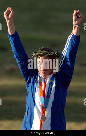 Moderner Fünfkampf - Olympische Spiele Athen 2004 - Frauen - laufen Stockfoto